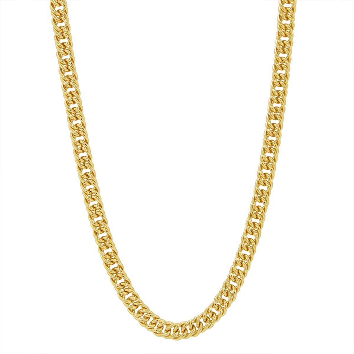 GOLD FILLED DOUBLE CURB CHAIN NECKLACE, 4.3MM