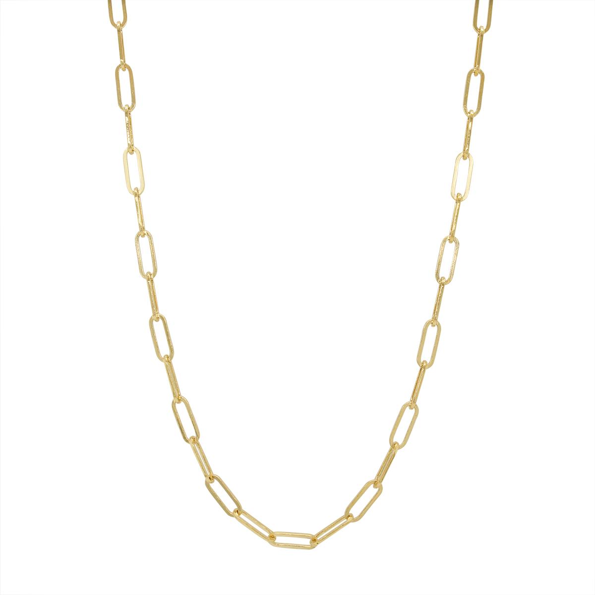 GOLD FILLED PAPERCLIP LINK NECKLACE, 2.5MM