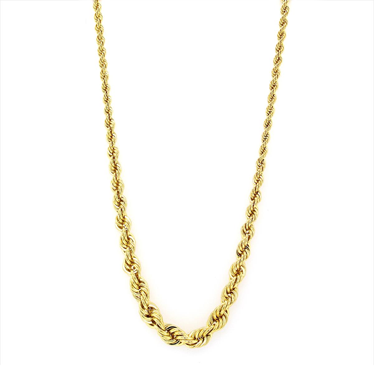 GOLD FILLED GRADUATED ROPE CHAIN NECKLACE