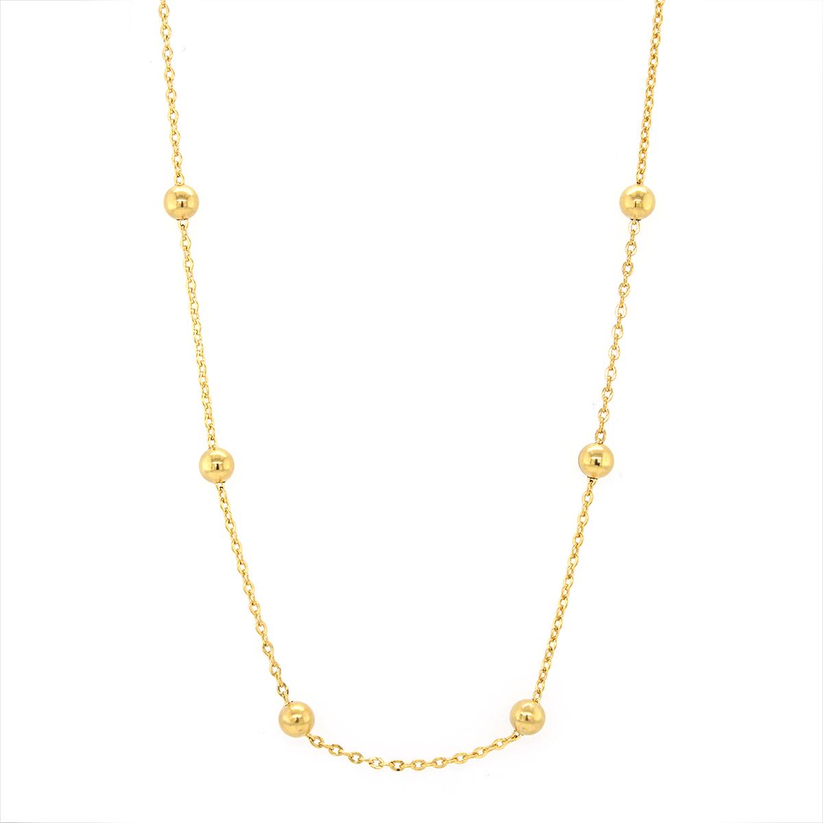 GOLD FILLED STATION NECKLACE, 4MM