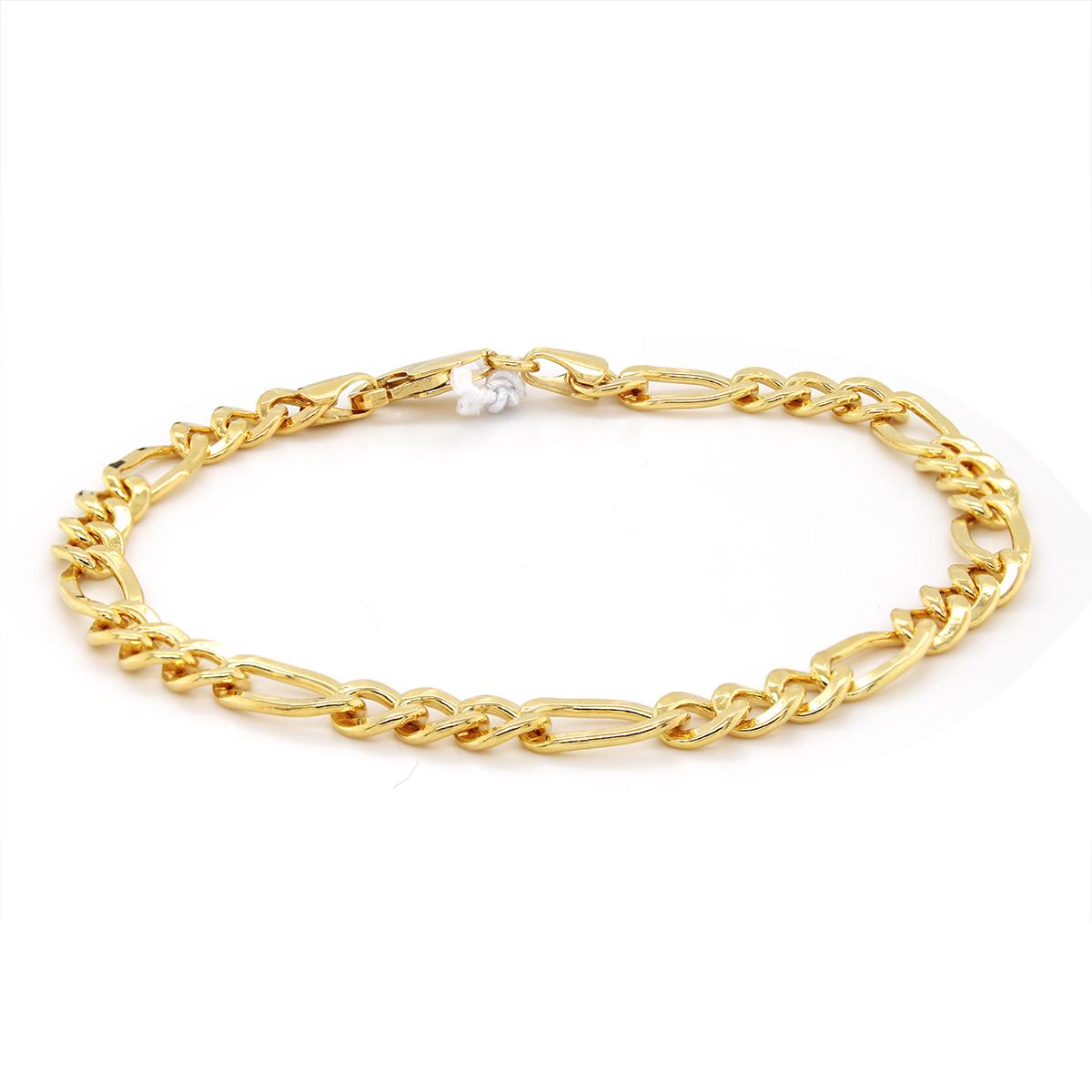 GOLD FILLED FIGARO LINK BRACELET, 6MM