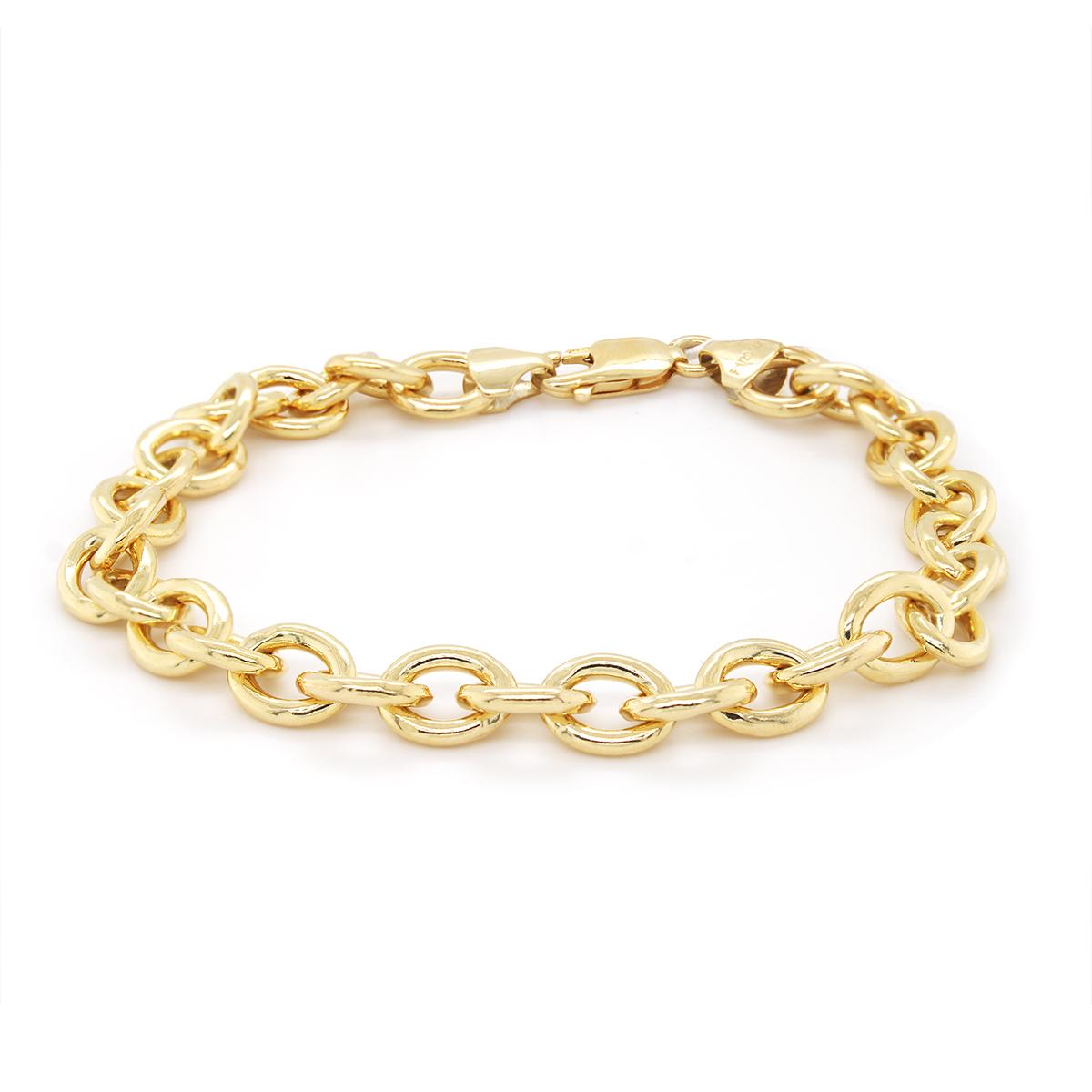 GOLD FILLED OVAL LINK CHAIN BRACELET, 7.5MM