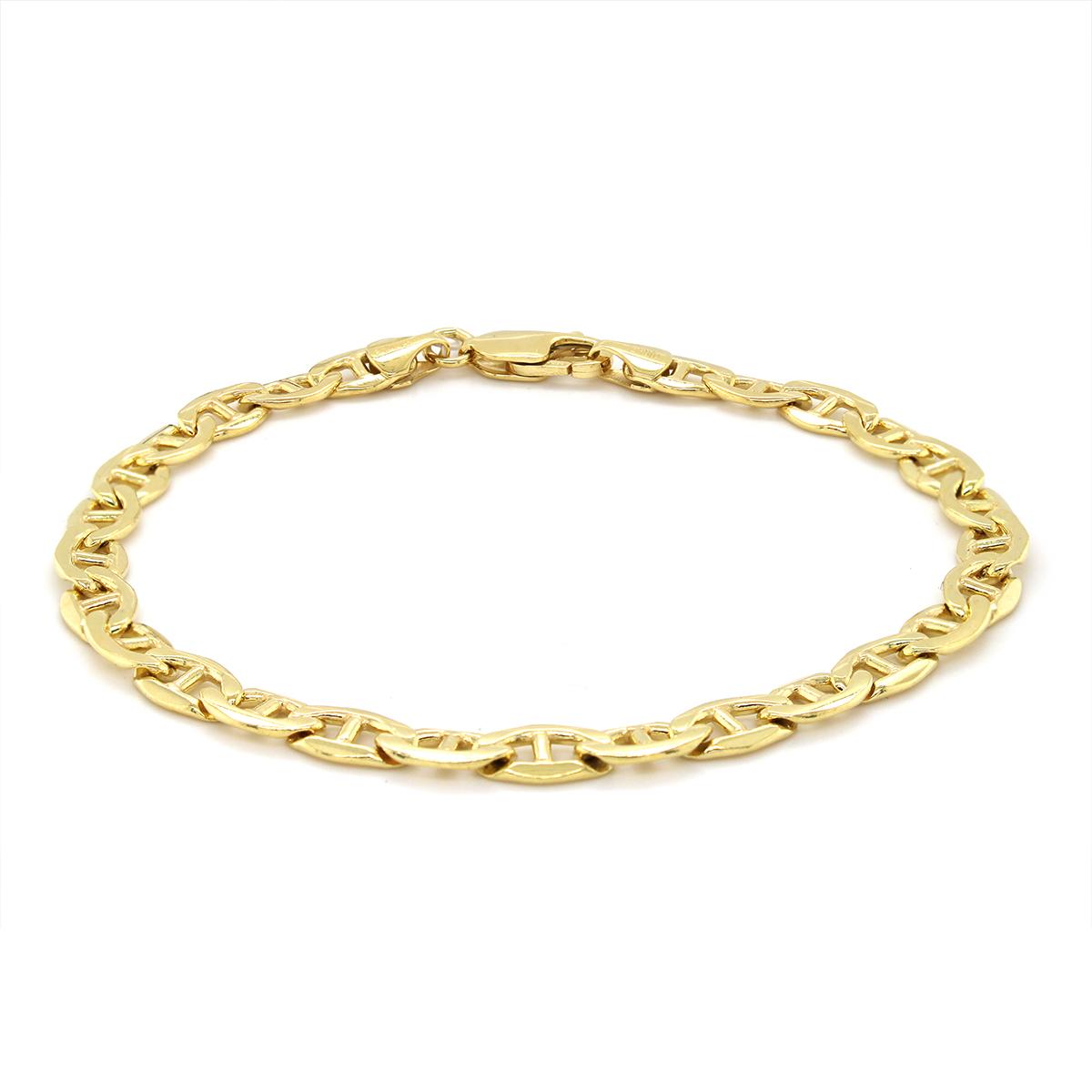 GOLD FILLED MARINER CHAIN LINK BRACELET, 5.75MM