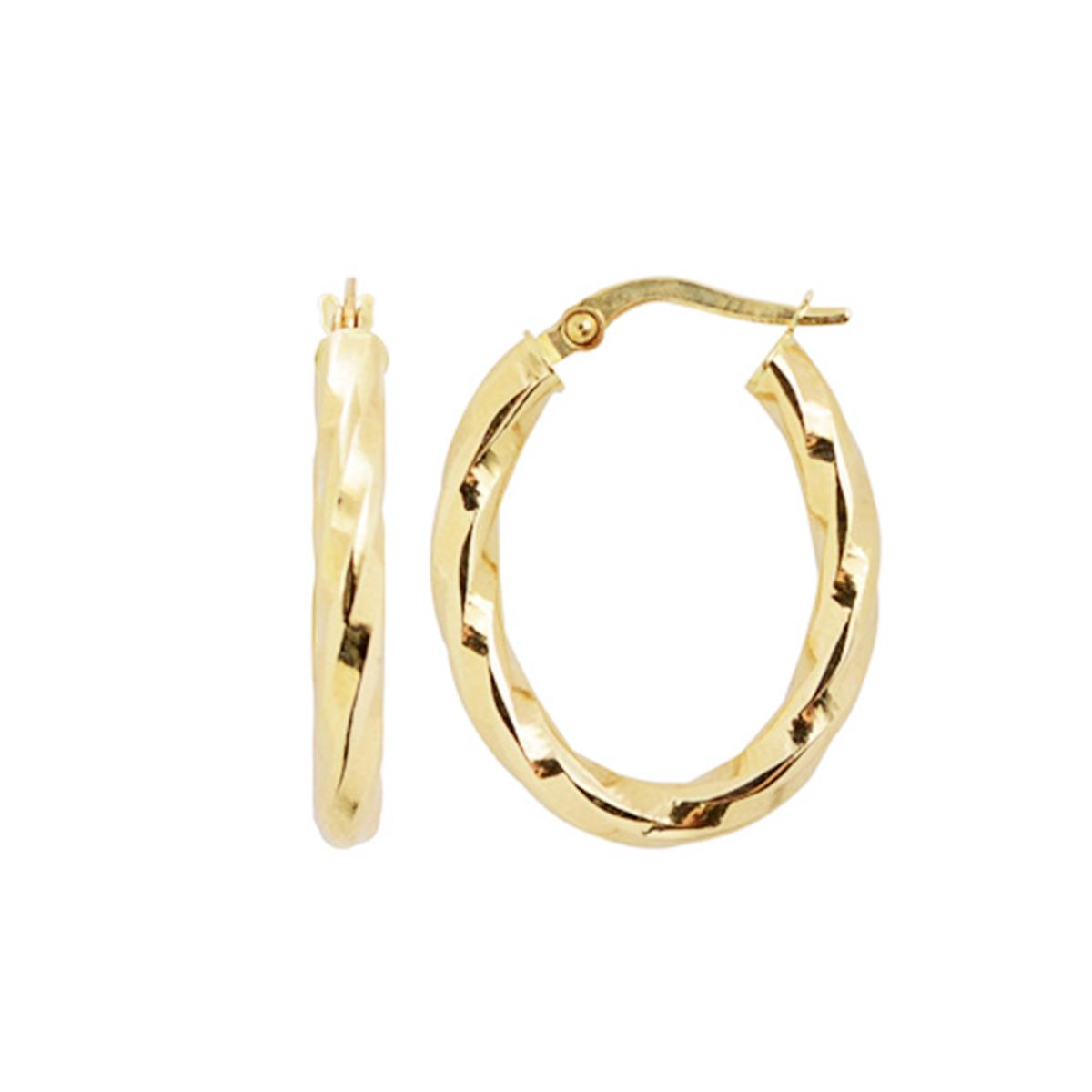 GOLD FILLED TWISTED HOOP EARRINGS, 20MM