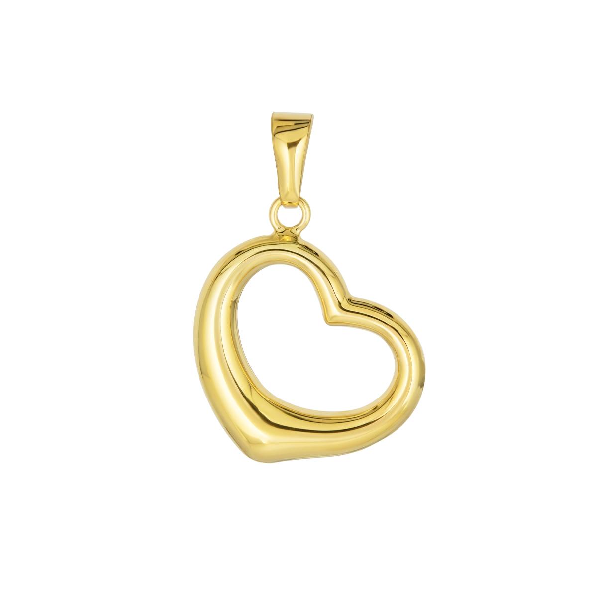 GOLD FILLED OPEN PUFFED HEART PENDANT