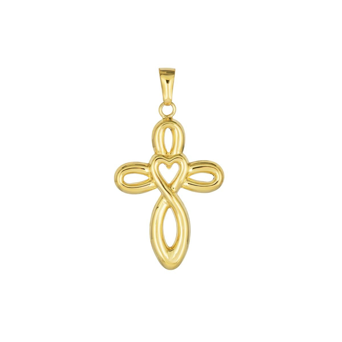 GOLD FILLED HEART CROSS PENDANT