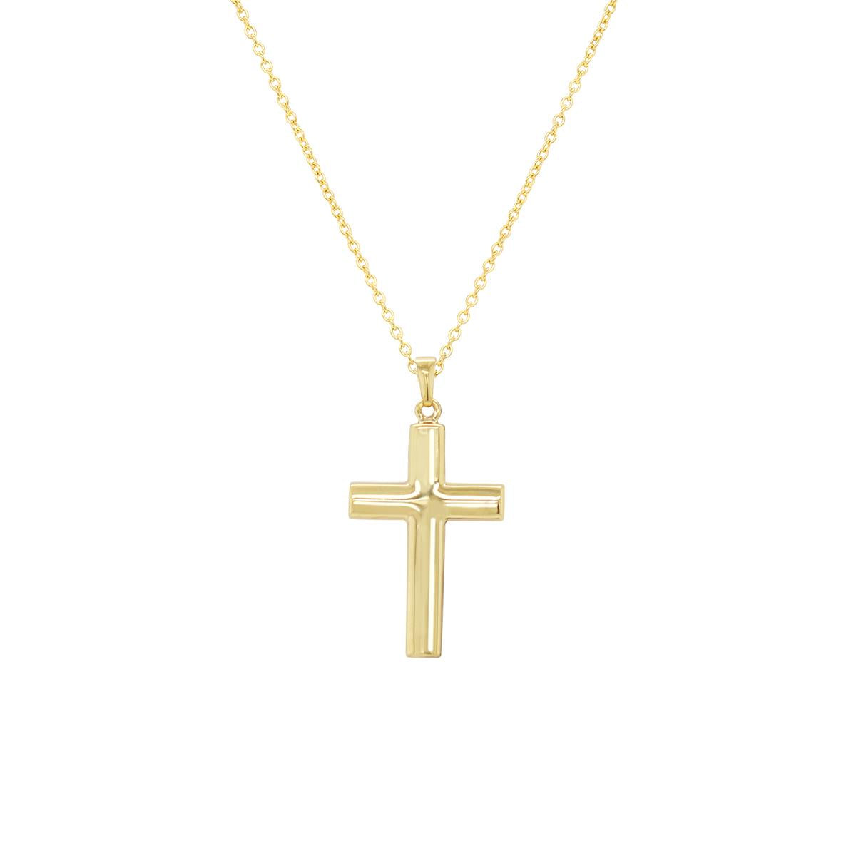 SMALL GOLD FILLED HIGH POLISH CROSS PENDANT