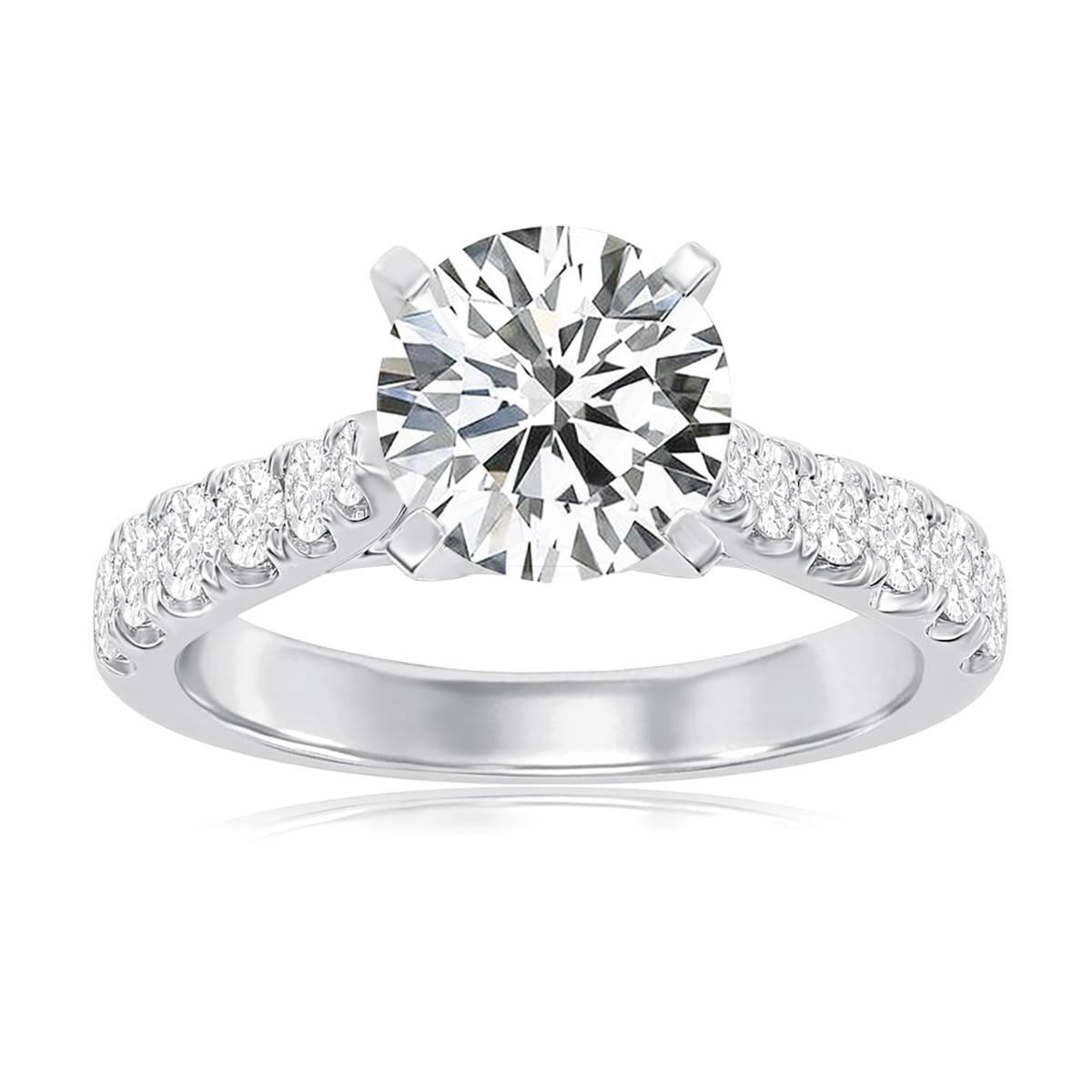 WHITE GOLD DIAMOND ENGAGEMENT RING SETTING, .66 CT TW