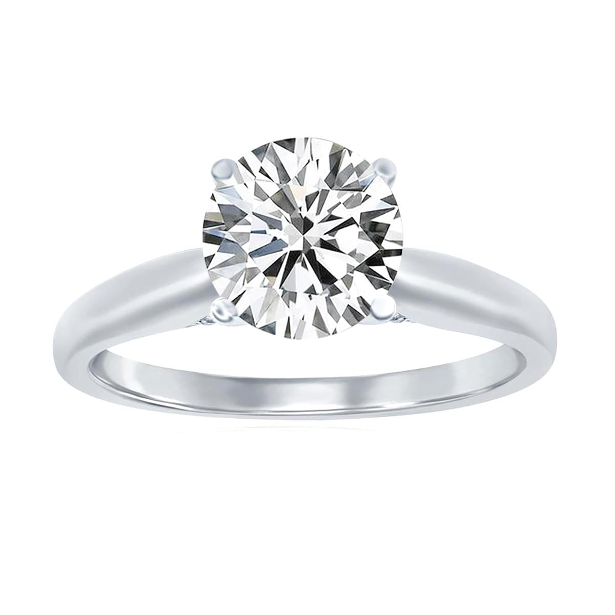 CLASSIC WHITE GOLD ENGAGEMENT RING SETTING, .04 CT TW