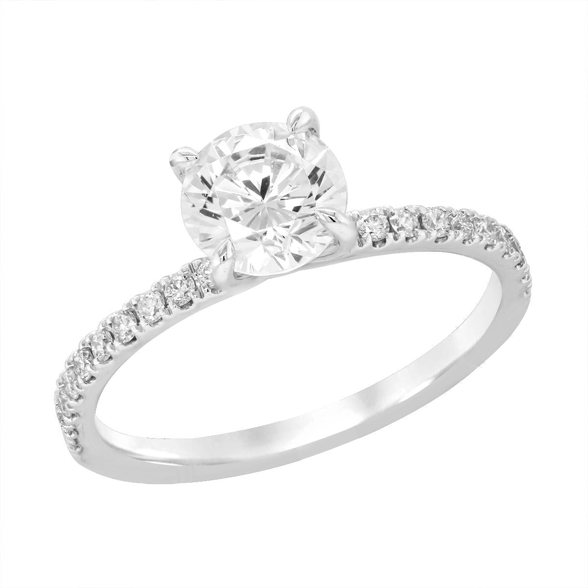 CLASSIC WHITE GOLD ENGAGEMENT RING SETTING, .20 CT TW