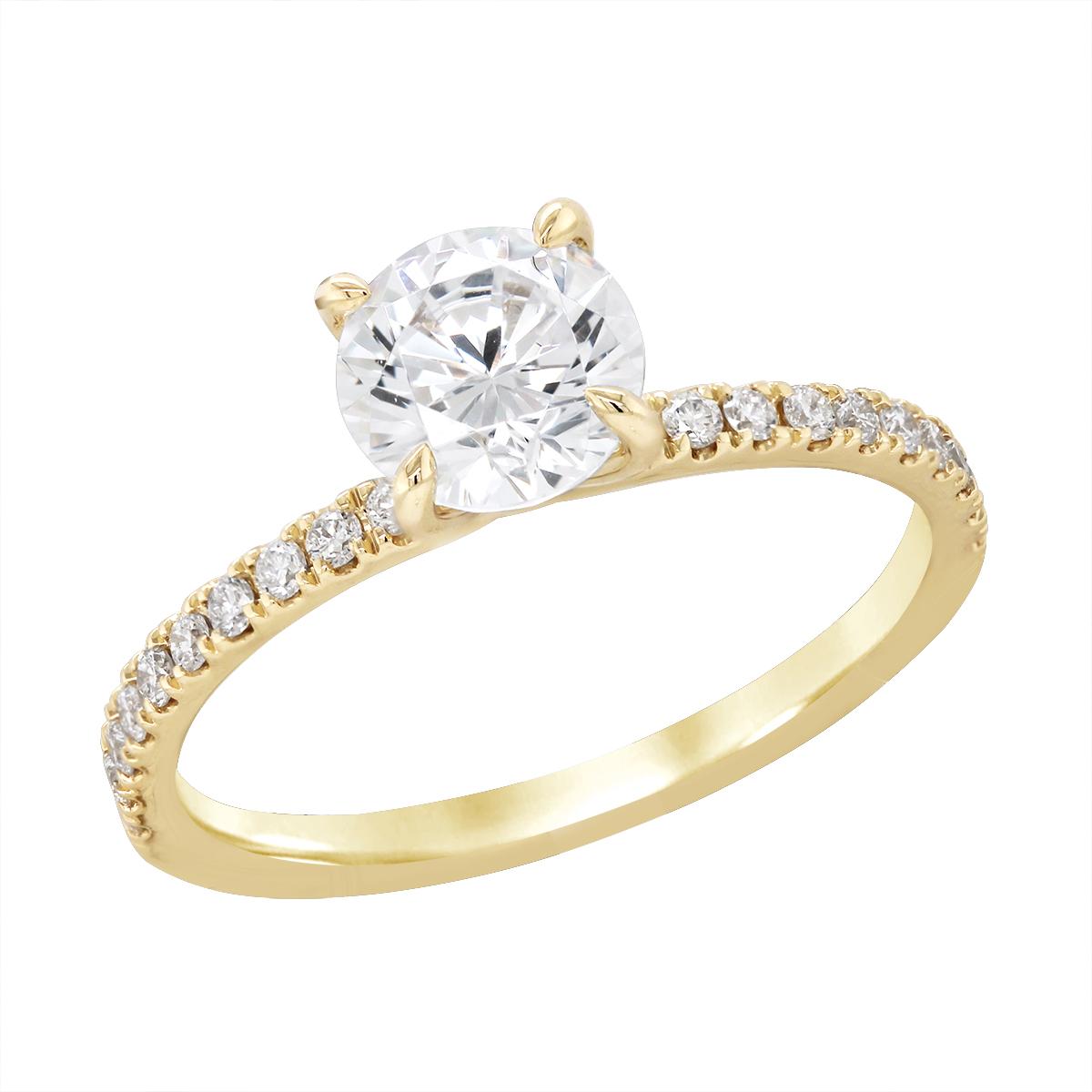 CLASSIC YELLOW GOLD ENGAGEMENT RING SETTING, .20 CT TW