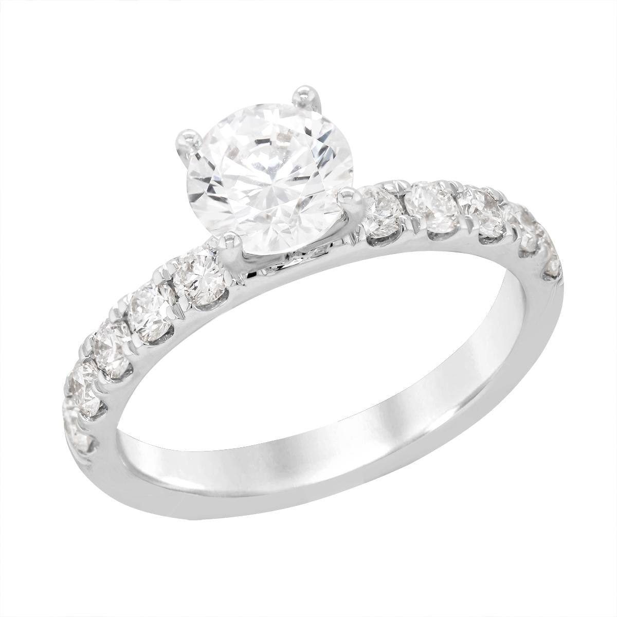 CLASSIC WHITE GOLD ENGAGEMENT RING SETTING, .59 CT TW
