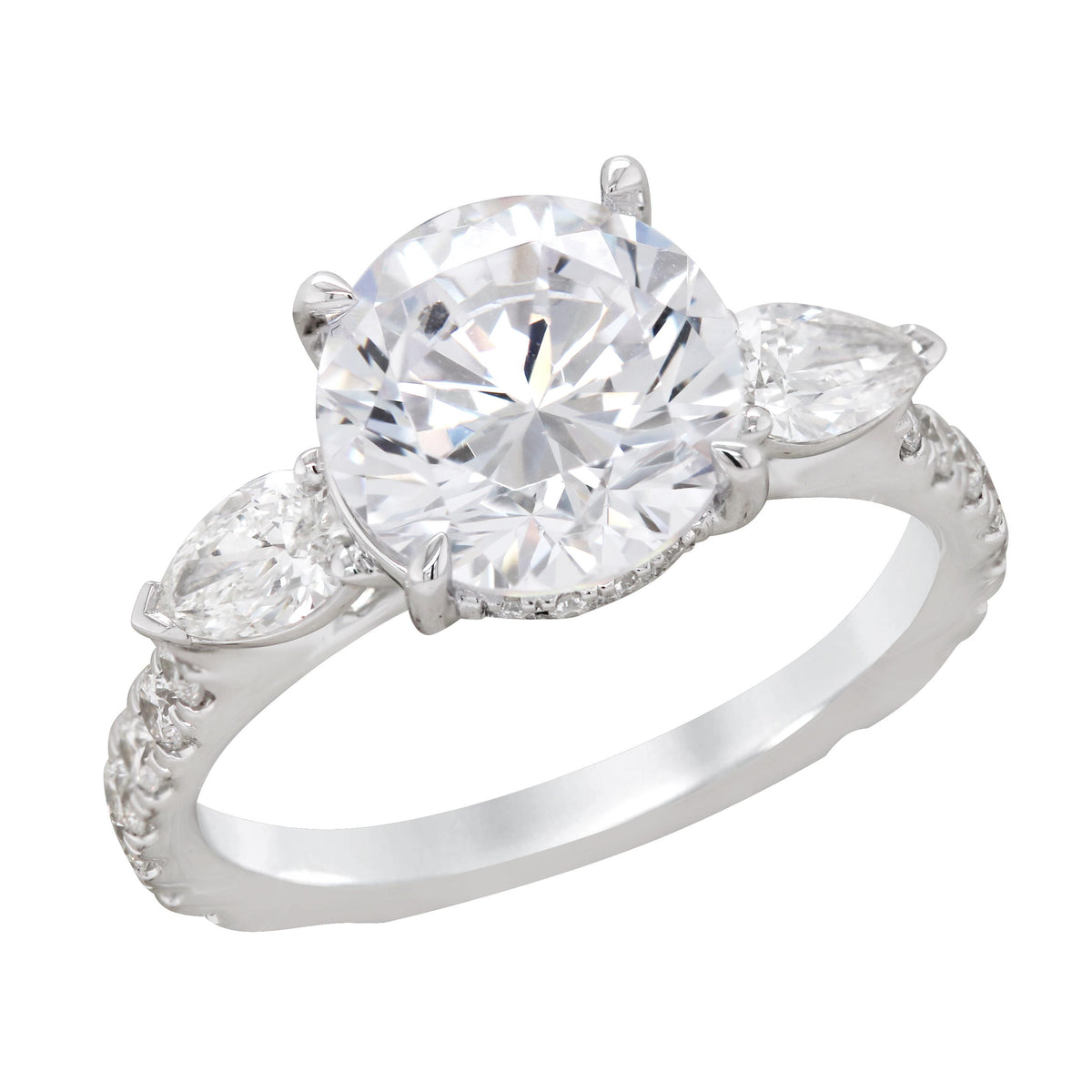 WHITE GOLD ENGAGEMENT RING SETTING, .95 CT TW