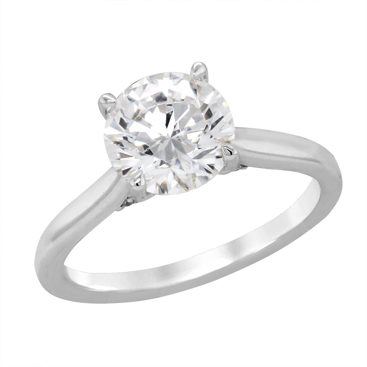 CLASSIC PLATINUM ENGAGEMENT RING SETTING, .08 CT TW