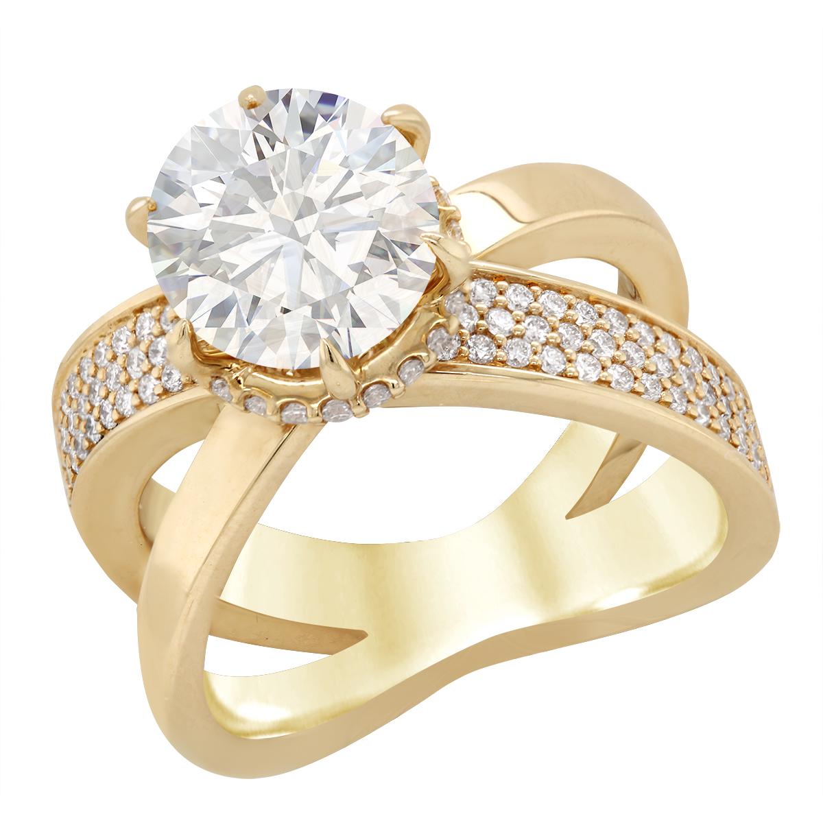 GOLD SPLIT SHANK LAB DIAMOND ENGAGEMENT RING SETTING, 5/8 CT TW