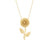 PETITE GOLD CHRYSANTHEMUM FLOWER PENDANT NECKLACE