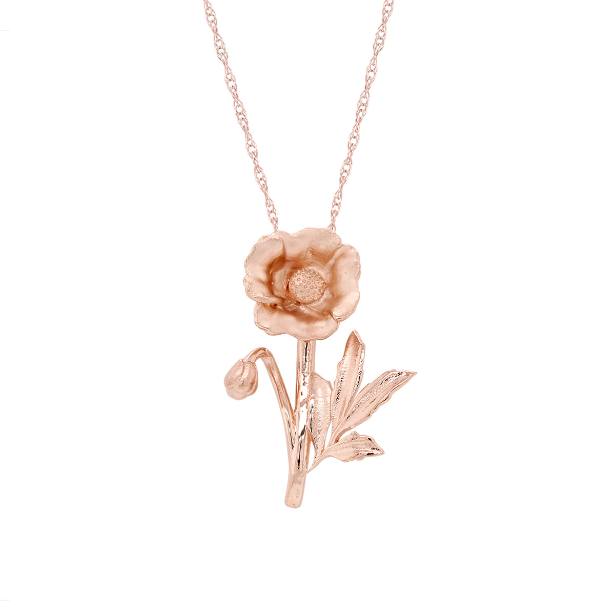 PETITE GOLD POPPY FLOWER PENDANT NECKLACE Howard s Jewelry Center