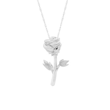 PETITE GOLD ROSE FLOWER PENDANT NECKLACE