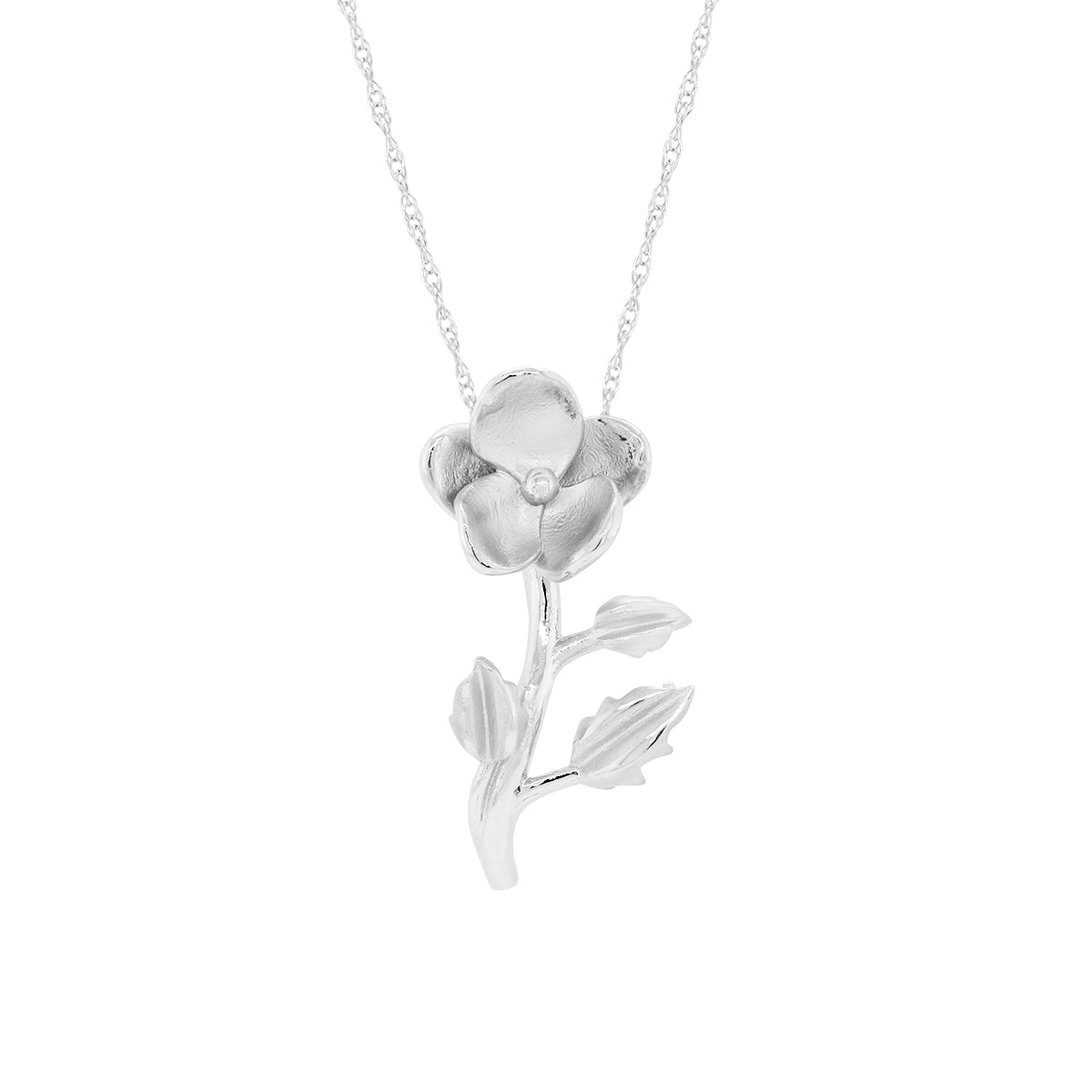 PETITE GOLD VIOLET FLOWER PENDANT NECKLACE