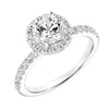 Artcarved CLASSIC halo engagement ring with diamond band