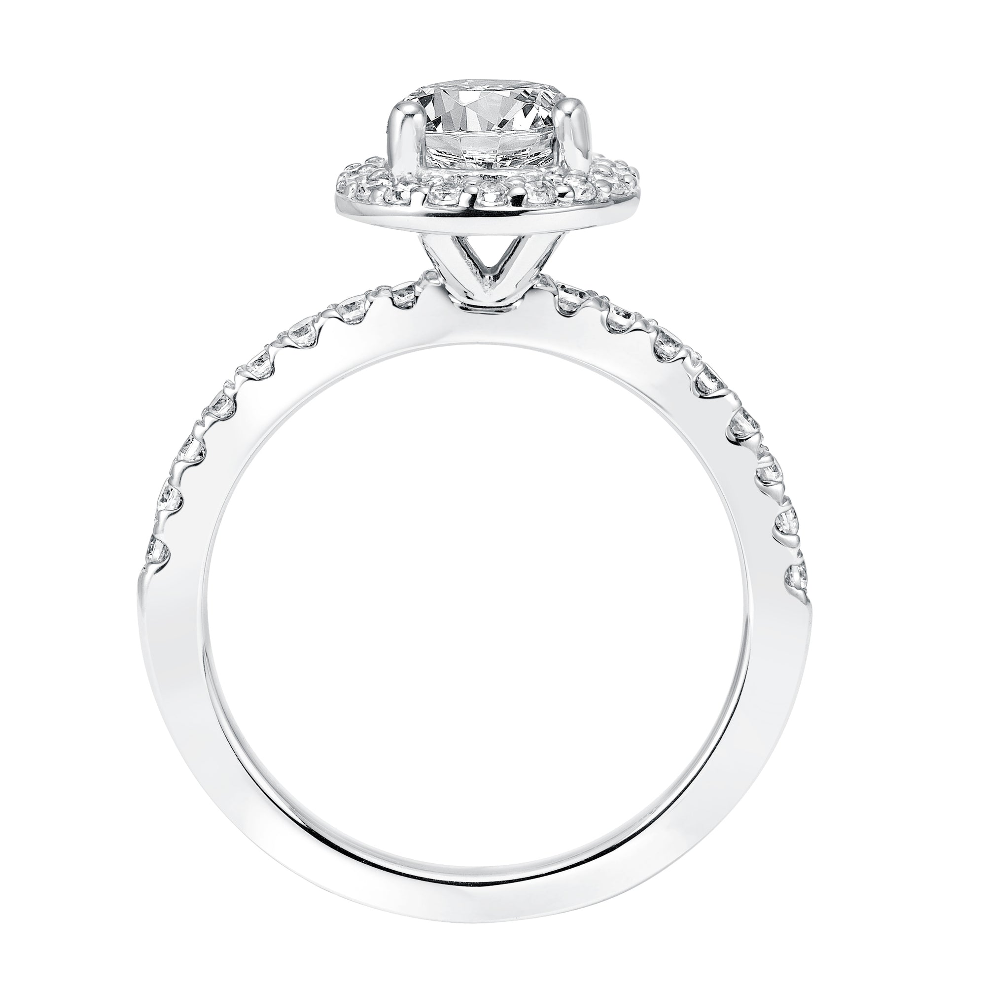 Artcarved CLASSIC halo engagement ring with diamond band