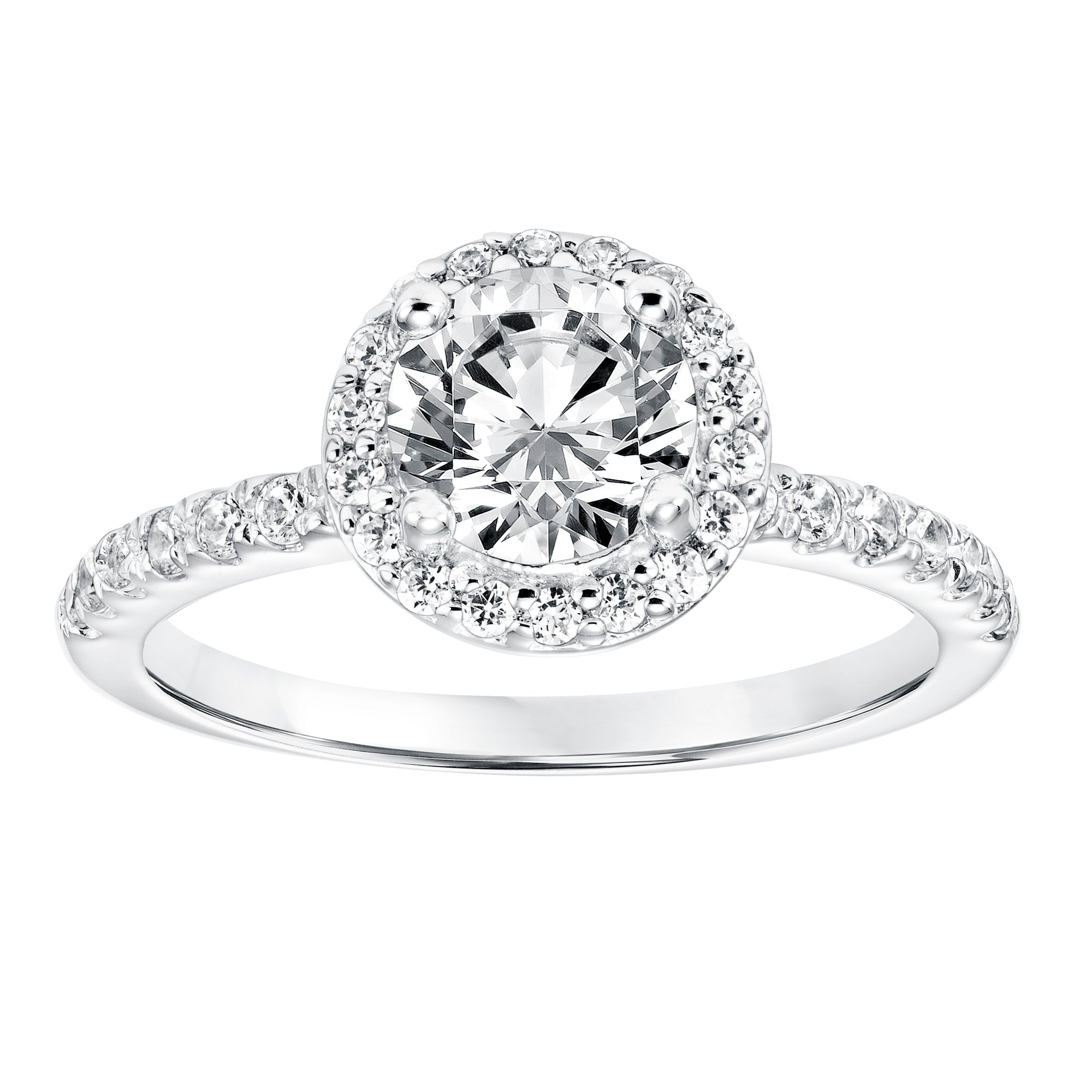 Artcarved CLASSIC halo engagement ring with diamond band