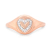 ROSE GOLD RING WITH DIAMOND HEART