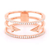 ROSE GOLD DIAMOND FASHION RING WITH ARROWS, .15 CT TW