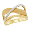 YELLOW GOLD DIAMOND FASHION RING WITH SPLIT SHANK, .12 CT TW