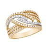 TWO-TONE GOLD AND DIAMOND STATEMENT RING, .61 CT TW