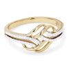 YELLOW GOLD AND DIAMOND FASHION RING, 1/7 CT TW