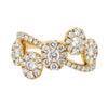 UNIQUE YELLOW GOLD FASHION RING WITH CLUSTER SET DIAMONDS, 1.41 CT TW