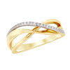 MODERN YELLOW GOLD FASHION RING WITH ROW OF DIAMONDS, .08 CT TW