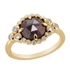 YELLOW GOLD FASHION RING WITH A 1.84 CARAT FACETED ROUGH DIAMOND, .25 CT TW