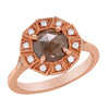 ROSE GOLD FASHION RING WITH A COGNAC COLORED FACETED ROUGH DIAMOND, 1.36 CT TW