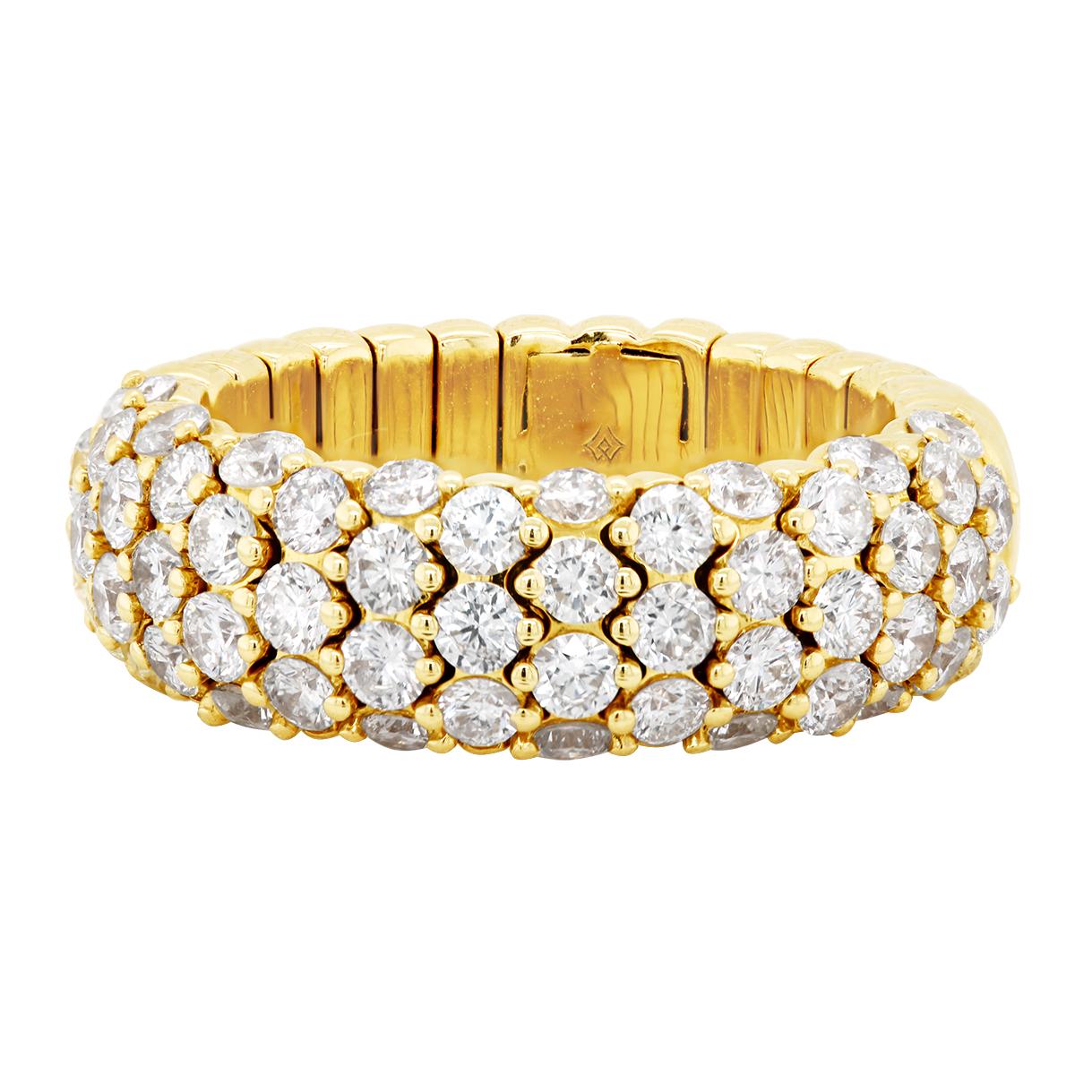 YELLOW GOLD DIAMOND RING WITH FLEXIBLE BAND, 1.97 CT TW