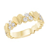YELLOW GOLD HEART PATTERN FASHION RING WITH DIAMONDS, .50 CT TW