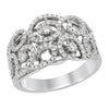 WHITE GOLD STATEMENT RING WITH 127 ROUND CUT DIAMONDS, 1.00 CT TW