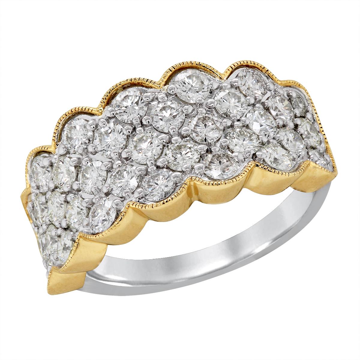 TWO-TONE GOLD DIAMOND PAVE FASHION RING, 1.60 CT TW