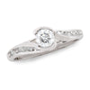 WHITE GOLD BYPASS ENGAGEMENT RING WITH CHANNEL SET SIDE DIAMONDS