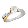 TWO-TONE GOLD ENGAGEMENT RING WITH 1.00 CT OVAL CUT DIAMOND CENTER
