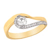 MODERN TWO-TONE GOLD ENGAGEMENT RING WITH .40 CARAT CENTER DIAMOND, .12 CT TW