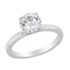 CLASSIC WHITE GOLD ENGAGEMENT RING WITH LAB GROWN CENTER AND A HIDDEN HALO, .07 CT TW