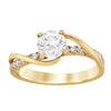 YELLOW GOLD BYPASS STYLE DIAMOND ENGAGEMENT RING, 1.09 CT TW
