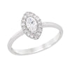 WHITE GOLD ENGAGEMENT RING WITH MARQUISE DIAMOND HALO. 3/8 CT TW
