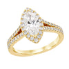 YELLOW GOLD ENGAGEMENT RING WITH 1 CARAT LAB GROWN MARQUISE DIAMOND CENTER