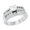 WHITE GOLD ENGAGEMENT RING WITH ROUND CUT DIAMONDS, .79 CT TW