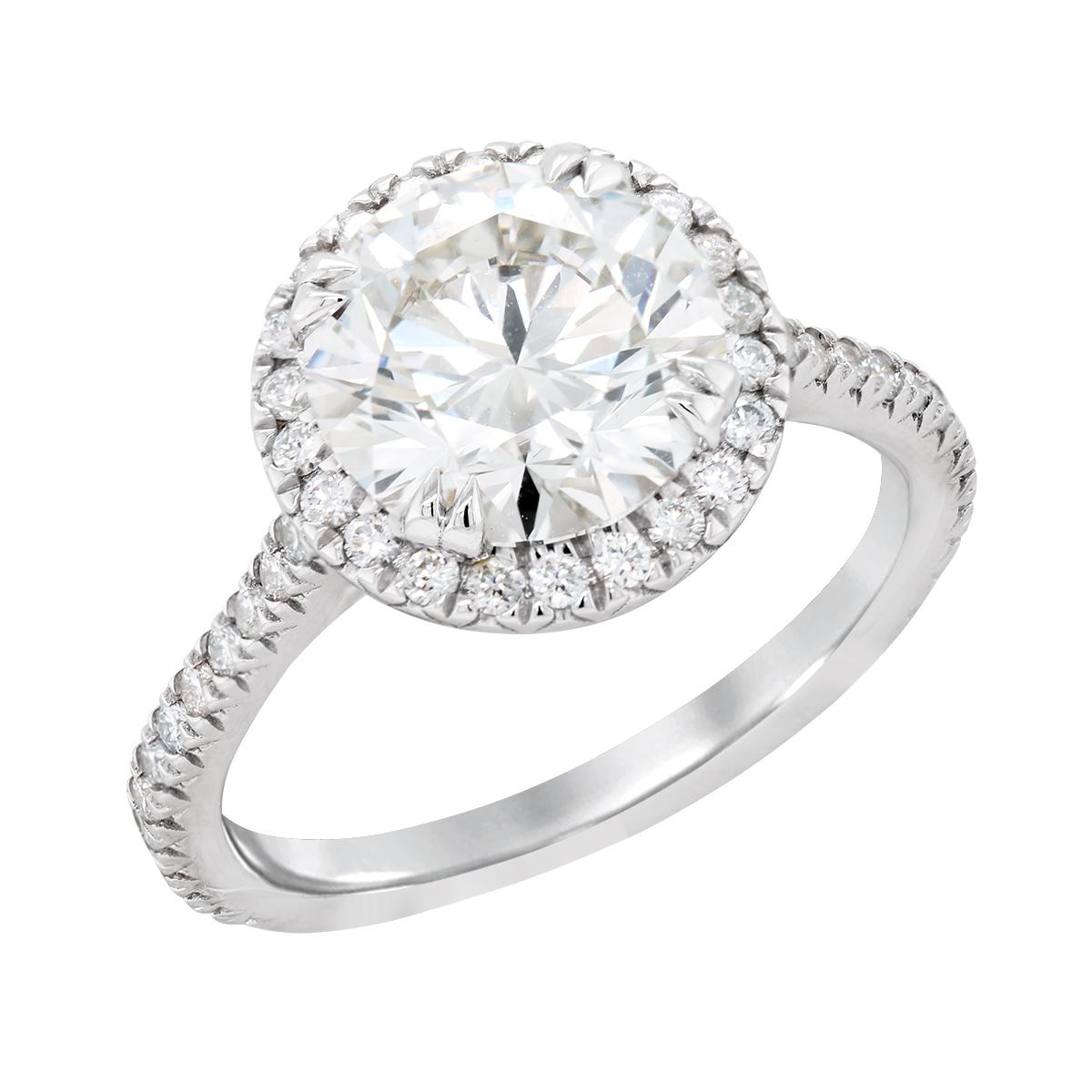 WHITE GOLD LAB GROWN DIAMOND HALO ENGAGEMENT RING, 5/8 CT TW