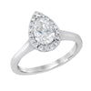 WHITE GOLD ENGAGEMENT RING WITH LAB GROWN PEAR DIAMOND HALO, 3/4 CT TW