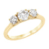 YELLOW GOLD THREE LAB GROWN DIAMOND WEDDING RING, 1.00 CT TW
